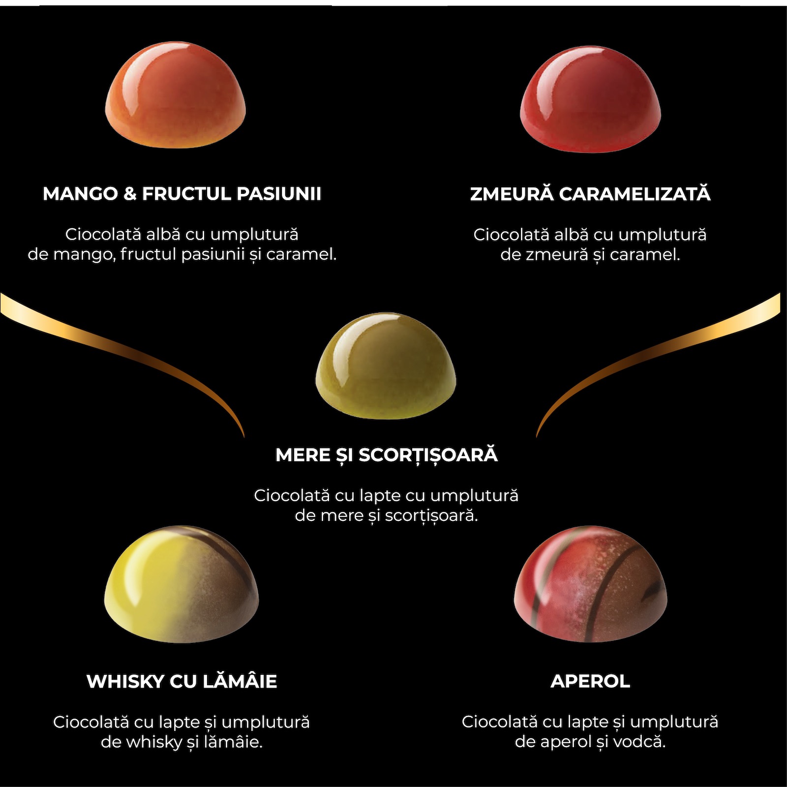 Colecția Lux - Bomboane de ciocolată cu umplutură 200G