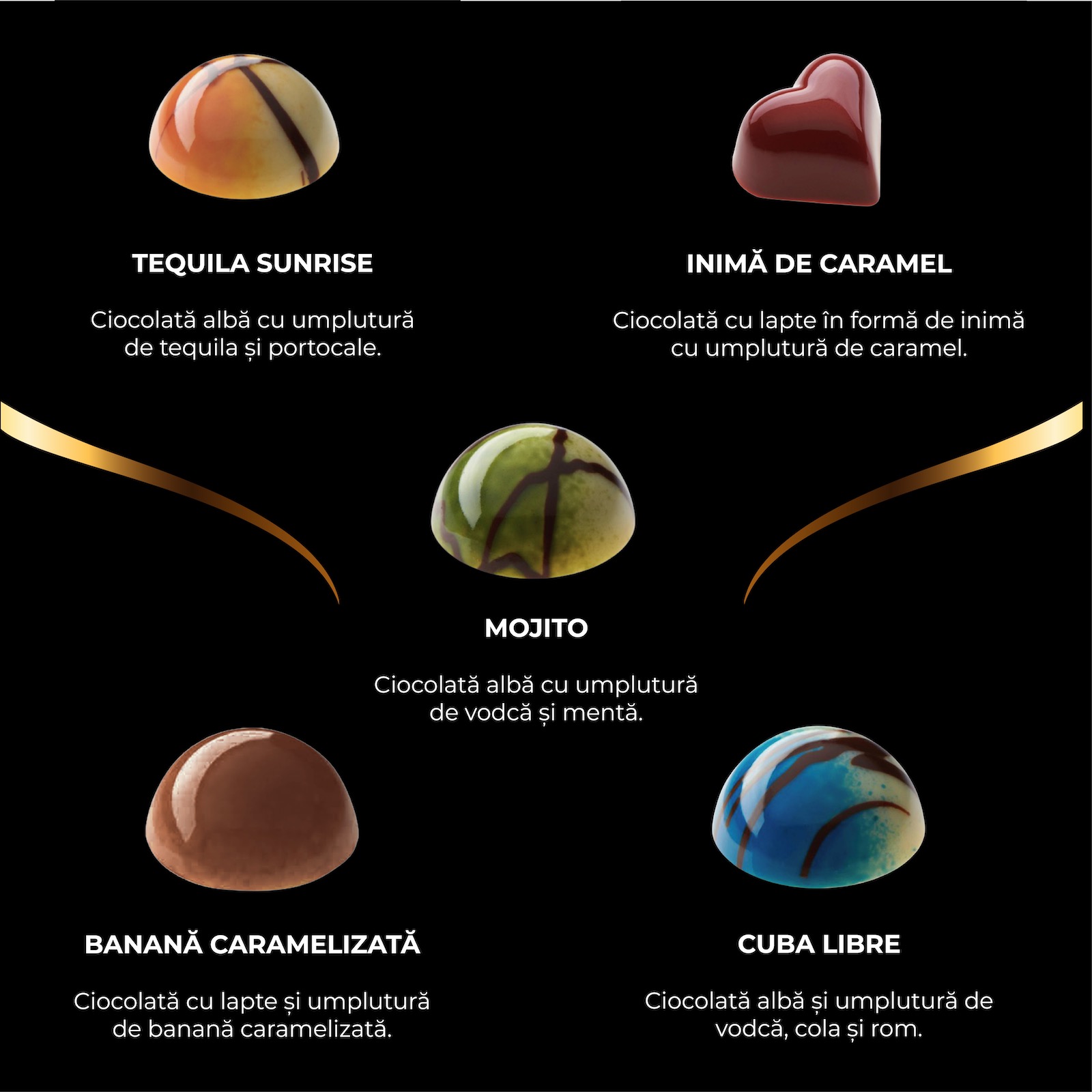 Colecția Lux - Bomboane de ciocolată cu umplutură 200G