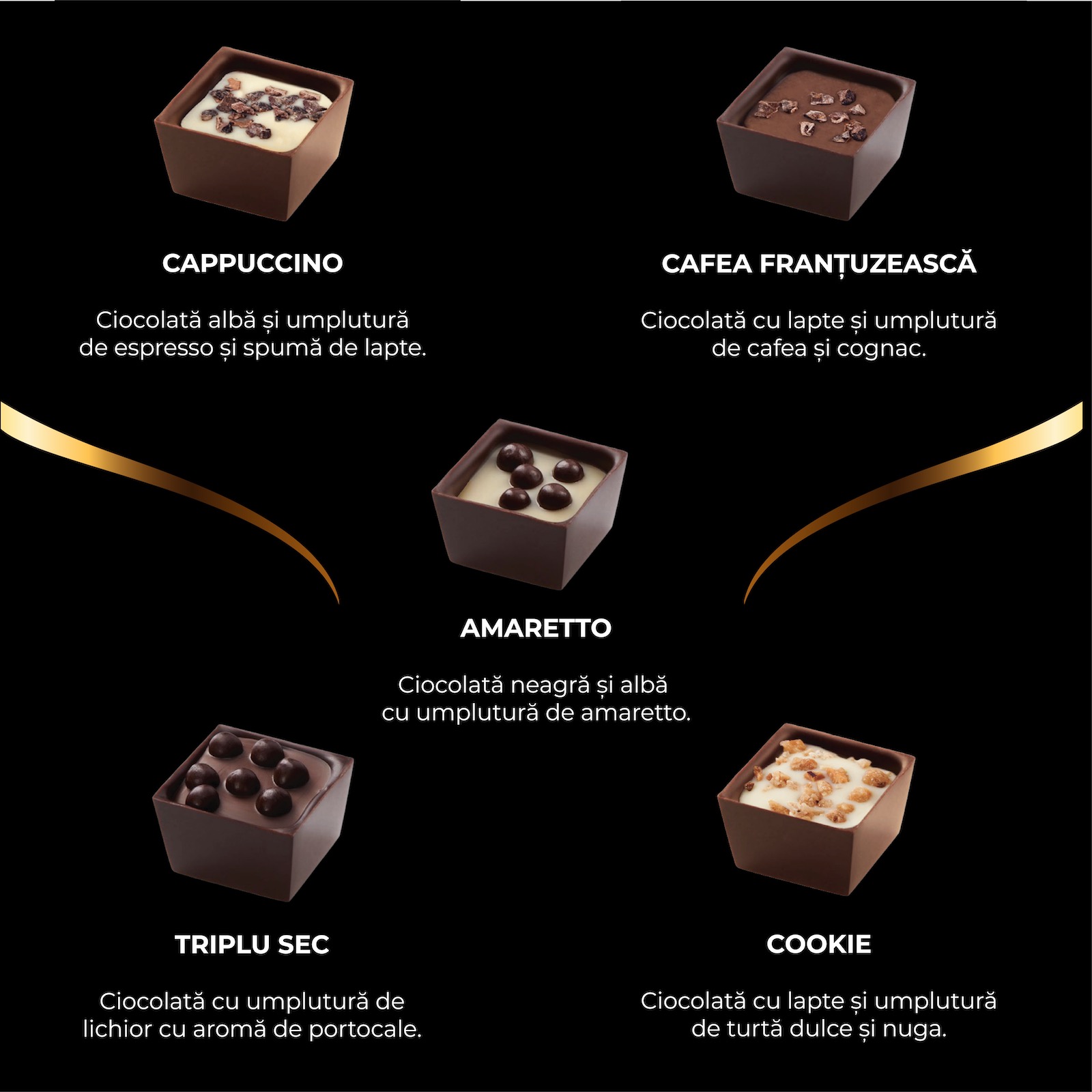Colecția Lux - Bomboane de ciocolată cu umplutură 200G