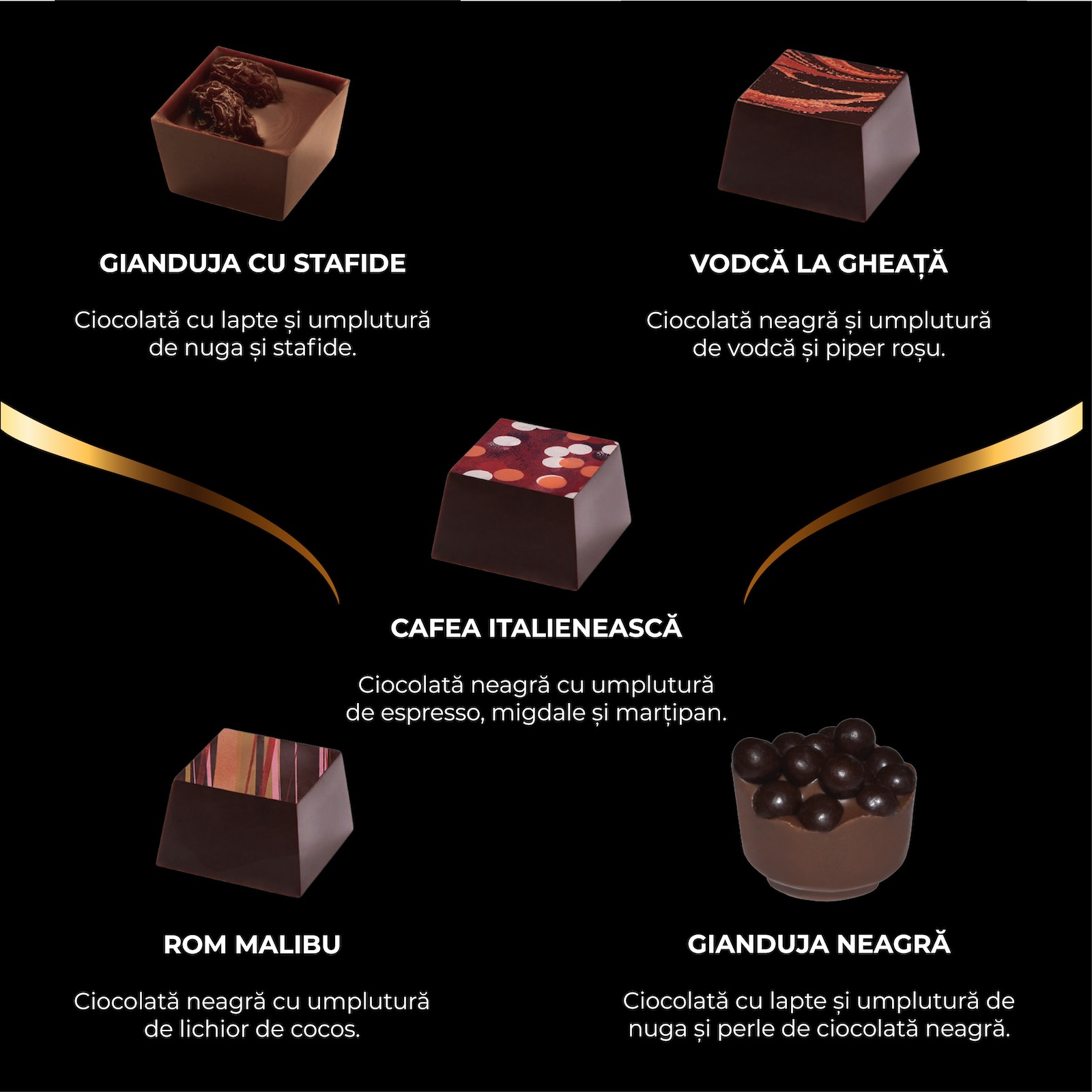 Colecția Lux - Bomboane de ciocolată cu umplutură 200G